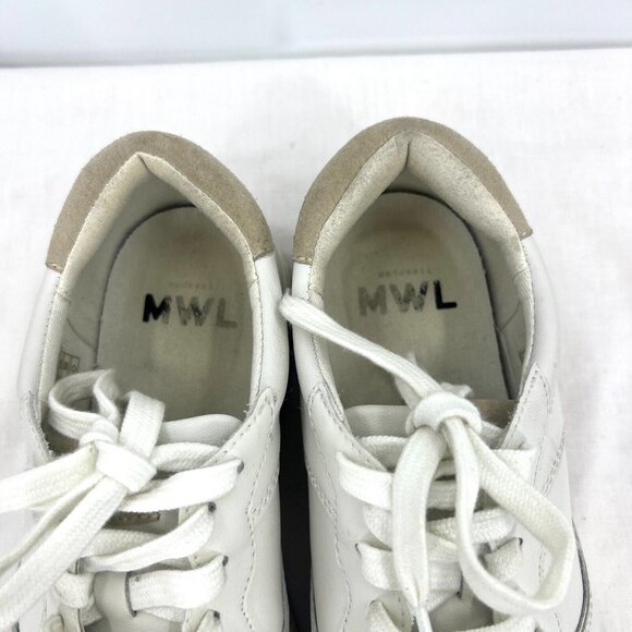 Madewell White Coated Leather Sneakers Women's Size 8.5 - Picture 7 of 10